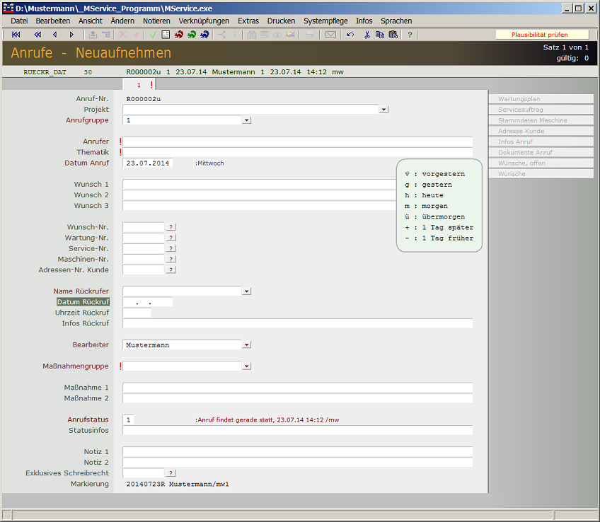 Neuaufnehmen von Anrufen