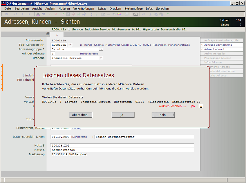 Datensatz löschen..?
