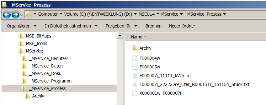 MService Prozessschnittstelle