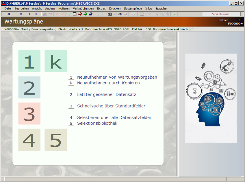 Themenmen&uuml; Wartungspl&auml;ne