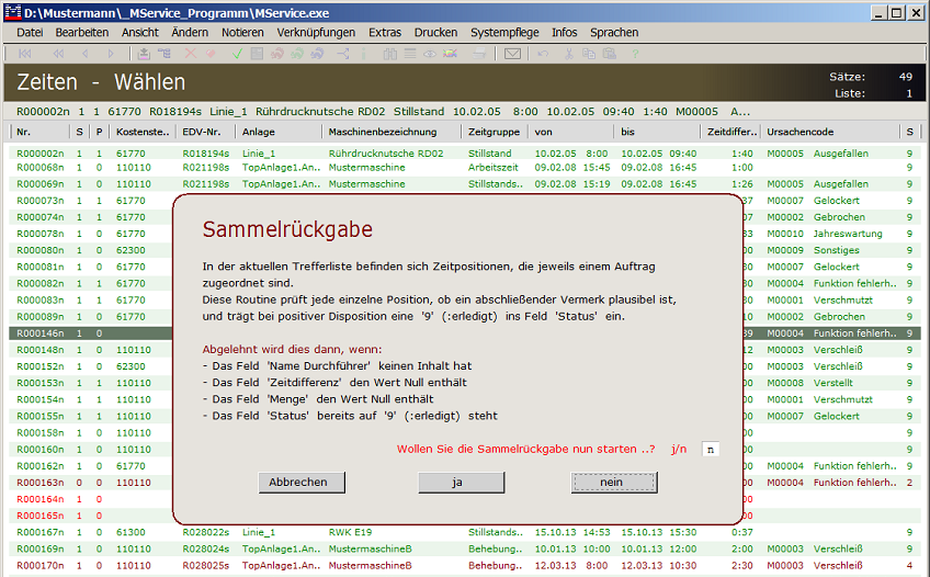 Sammelrückgabe Verliehenes